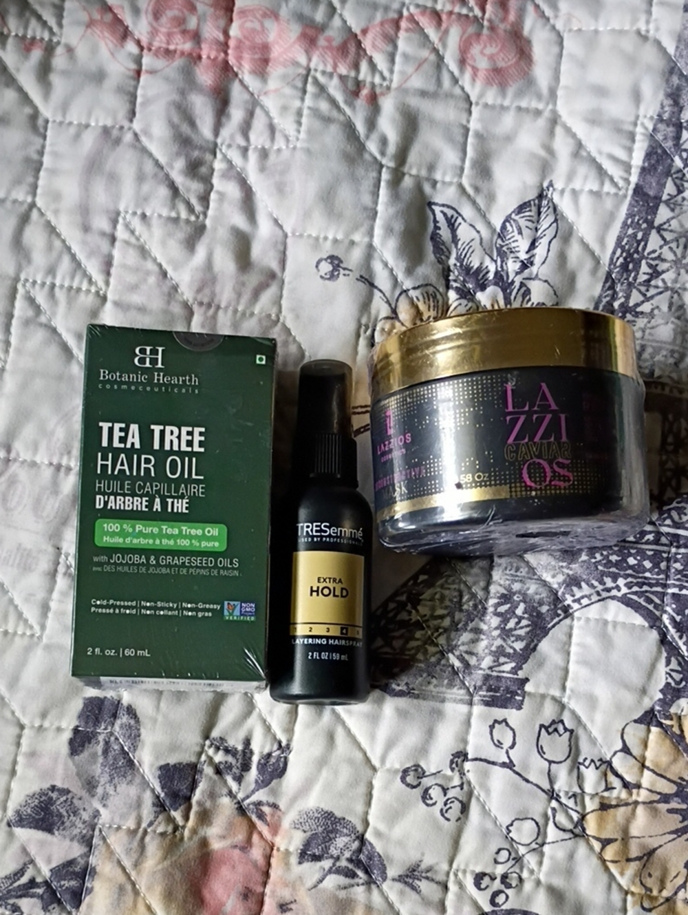 3p New Hair Care Bundle-lazzios Caviar Mask, Tresemme Traval Hairspray,Hair Oil